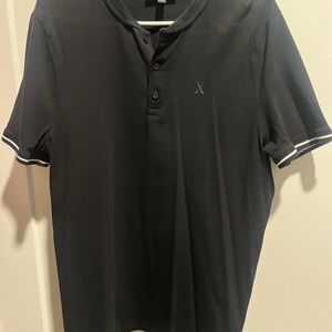 Men's Black Express Henley Shirt Size L